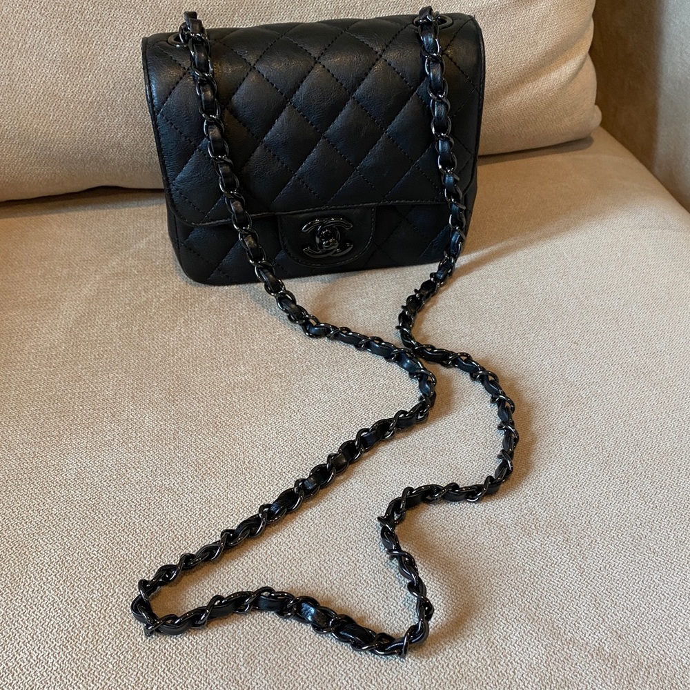 Authentic Chanel So Black Mini square. - Picture 11 of 13